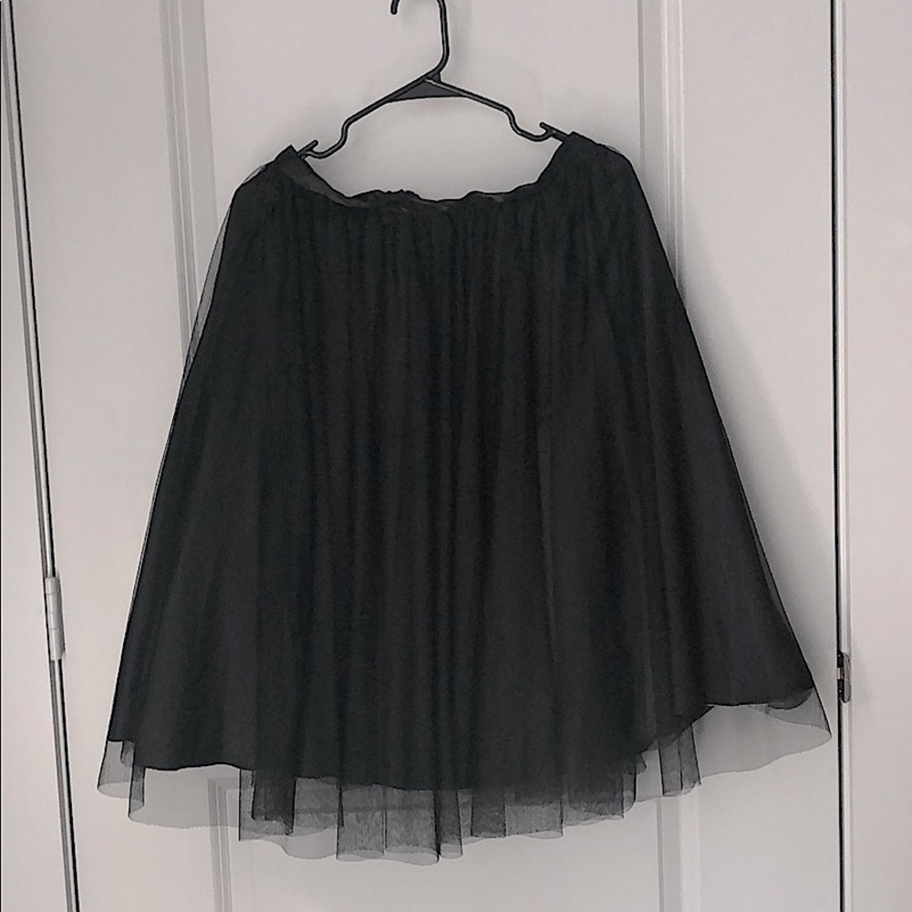 Marina Black Tulle A-Line Skirt